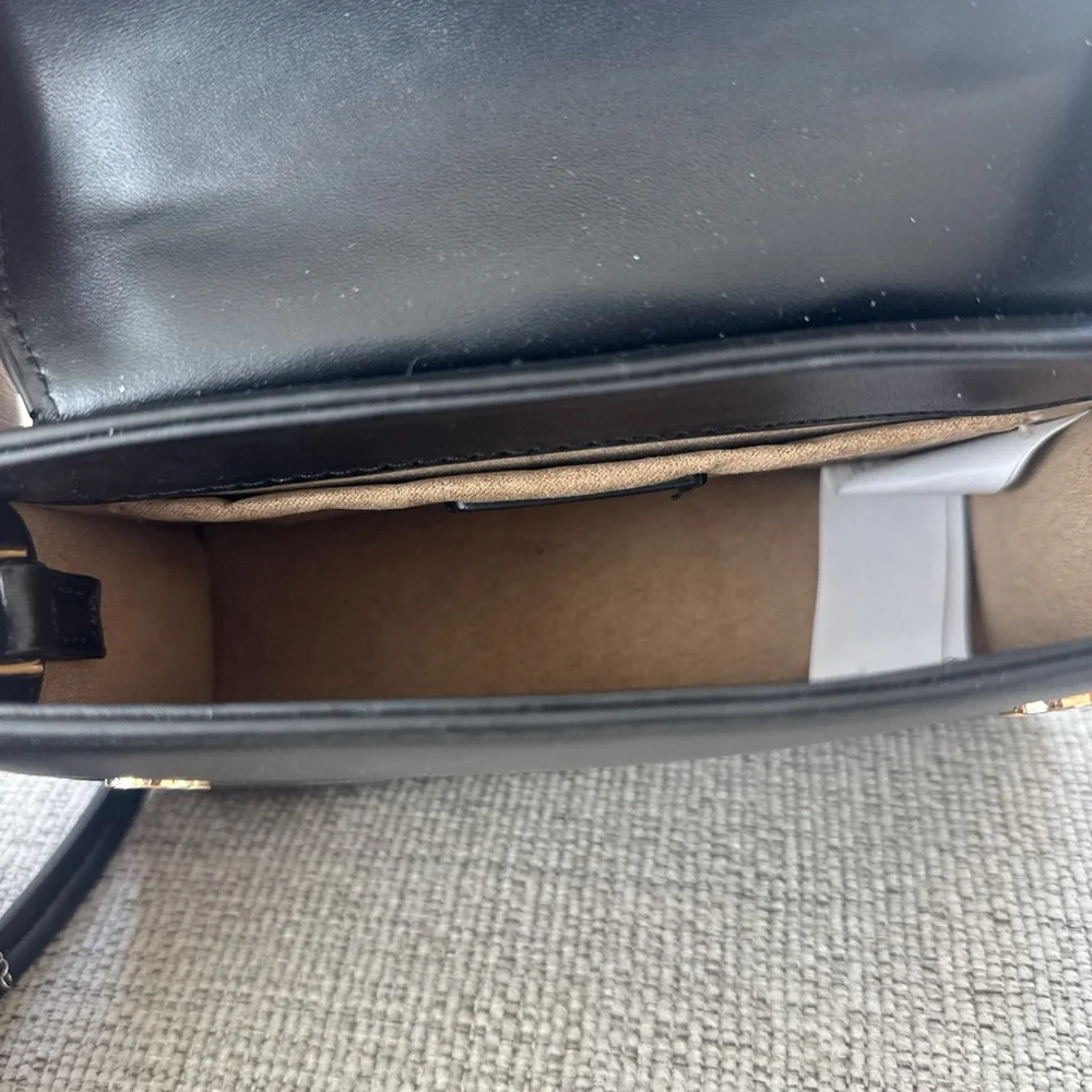 Zara Black Floral-Handle Top-Handle Satchel